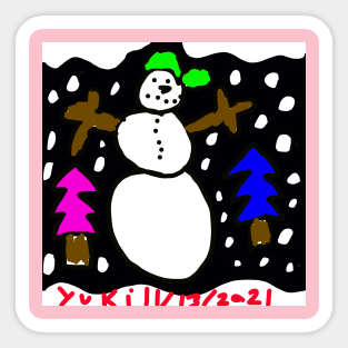 Trees and snow Sticker